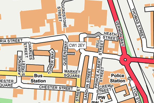 CW1 2EY map - OS OpenMap – Local (Ordnance Survey)