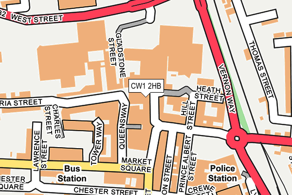 CW1 2HB map - OS OpenMap – Local (Ordnance Survey)