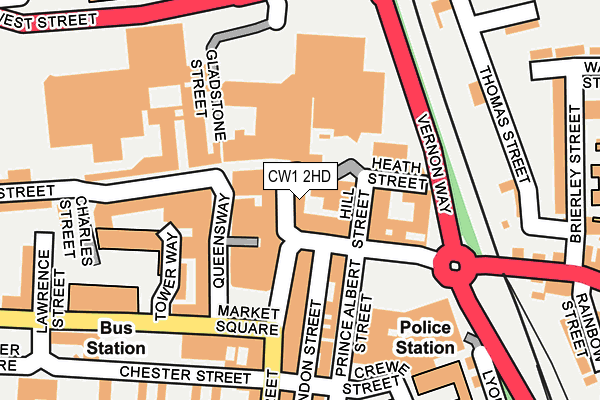 CW1 2HD map - OS OpenMap – Local (Ordnance Survey)