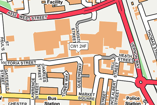 CW1 2HF map - OS OpenMap – Local (Ordnance Survey)