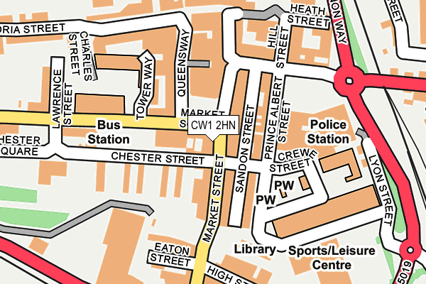 CW1 2HN map - OS OpenMap – Local (Ordnance Survey)