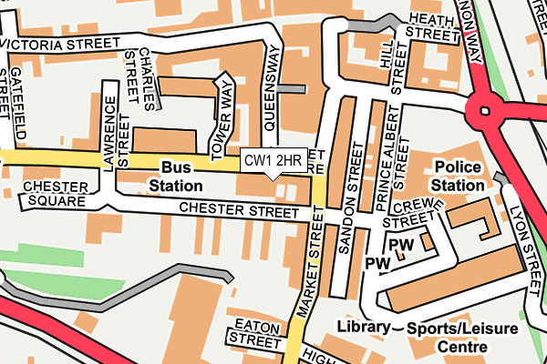CW1 2HR map - OS OpenMap – Local (Ordnance Survey)