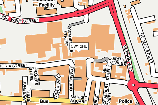CW1 2HU map - OS OpenMap – Local (Ordnance Survey)