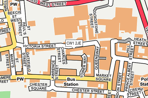 CW1 2JE map - OS OpenMap – Local (Ordnance Survey)