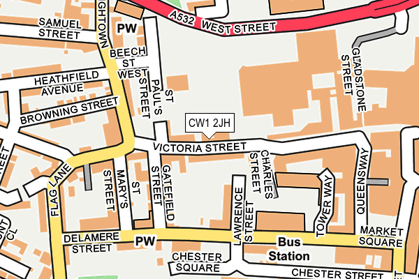 CW1 2JH map - OS OpenMap – Local (Ordnance Survey)