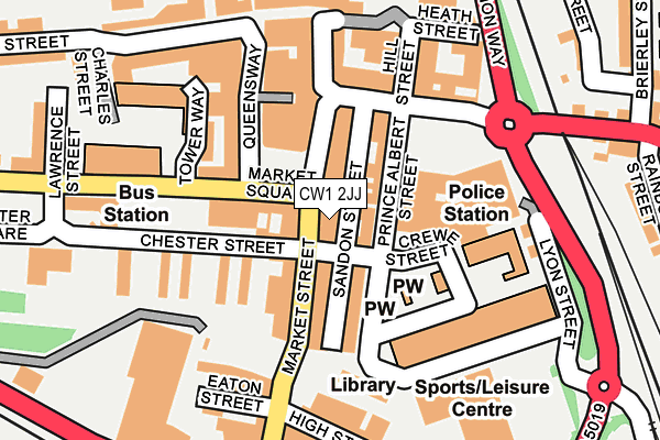CW1 2JJ map - OS OpenMap – Local (Ordnance Survey)