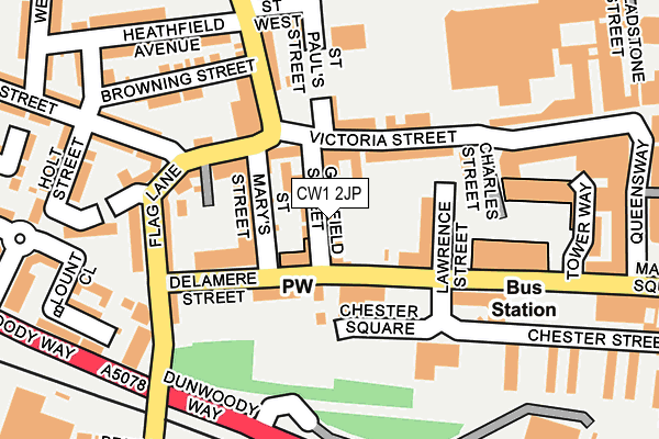 CW1 2JP map - OS OpenMap – Local (Ordnance Survey)