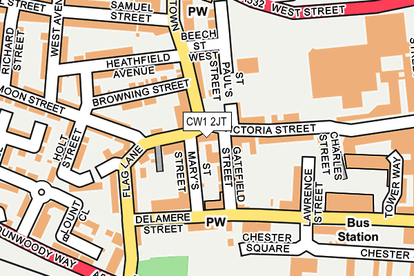 CW1 2JT map - OS OpenMap – Local (Ordnance Survey)