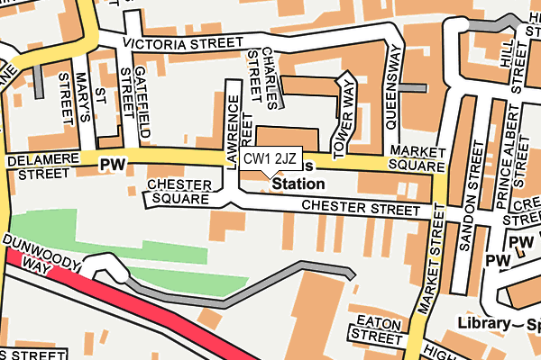 CW1 2JZ map - OS OpenMap – Local (Ordnance Survey)