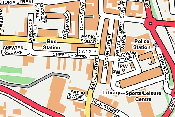 CW1 2LB map - OS OpenMap – Local (Ordnance Survey)