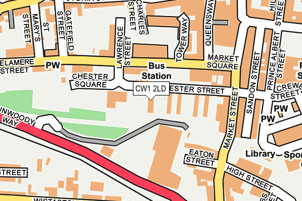 CW1 2LD map - OS OpenMap – Local (Ordnance Survey)