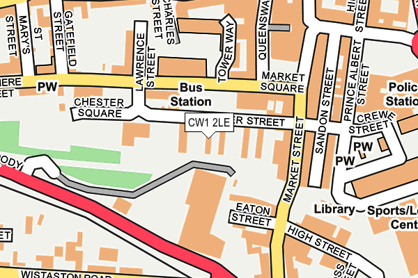 CW1 2LE map - OS OpenMap – Local (Ordnance Survey)