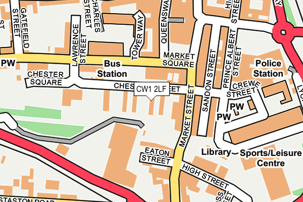 CW1 2LF map - OS OpenMap – Local (Ordnance Survey)