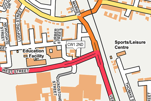 CW1 2ND map - OS OpenMap – Local (Ordnance Survey)