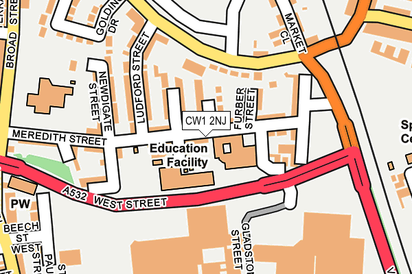 CW1 2NJ map - OS OpenMap – Local (Ordnance Survey)