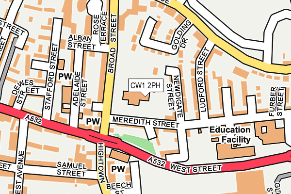 CW1 2PH map - OS OpenMap – Local (Ordnance Survey)