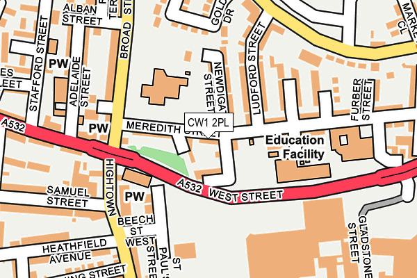 CW1 2PL map - OS OpenMap – Local (Ordnance Survey)