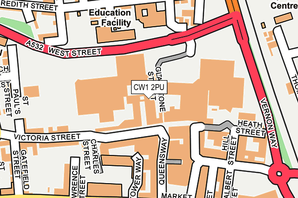 CW1 2PU map - OS OpenMap – Local (Ordnance Survey)