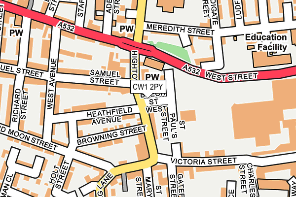 CW1 2PY map - OS OpenMap – Local (Ordnance Survey)