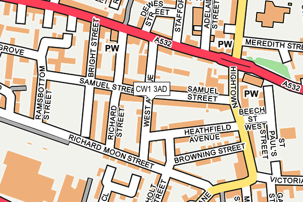 CW1 3AD map - OS OpenMap – Local (Ordnance Survey)