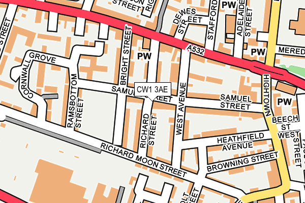 CW1 3AE map - OS OpenMap – Local (Ordnance Survey)