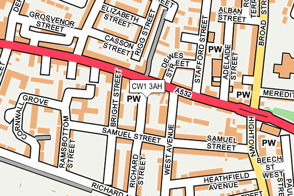 CW1 3AH map - OS OpenMap – Local (Ordnance Survey)