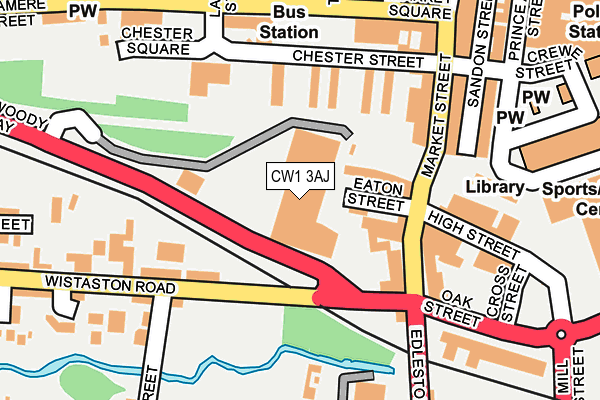 CW1 3AJ map - OS OpenMap – Local (Ordnance Survey)