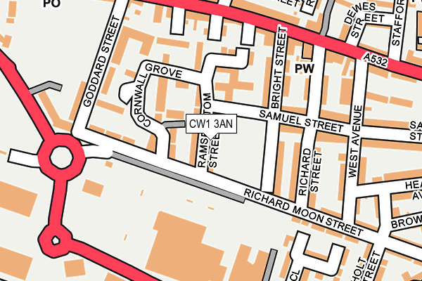 CW1 3AN map - OS OpenMap – Local (Ordnance Survey)