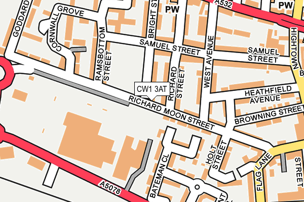 CW1 3AT map - OS OpenMap – Local (Ordnance Survey)