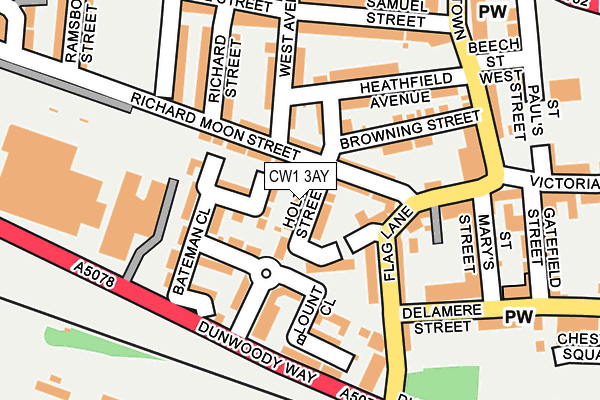 CW1 3AY map - OS OpenMap – Local (Ordnance Survey)