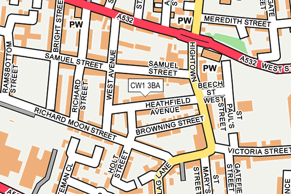 CW1 3BA map - OS OpenMap – Local (Ordnance Survey)