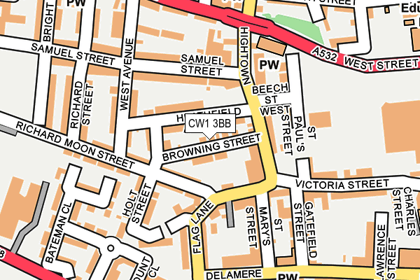 CW1 3BB map - OS OpenMap – Local (Ordnance Survey)