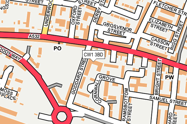 CW1 3BD map - OS OpenMap – Local (Ordnance Survey)