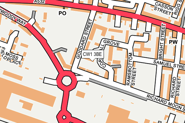 CW1 3BE map - OS OpenMap – Local (Ordnance Survey)