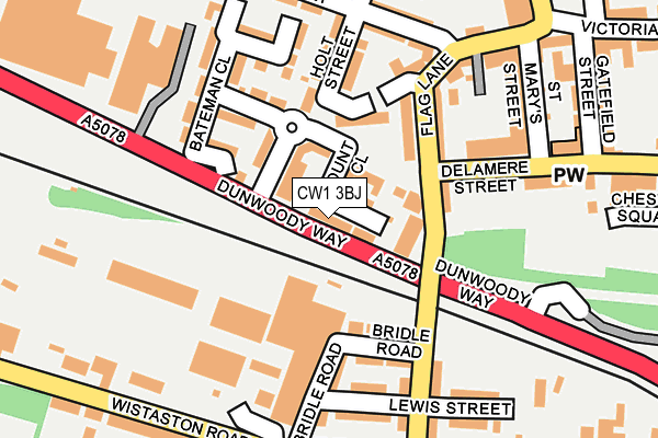 CW1 3BJ map - OS OpenMap – Local (Ordnance Survey)
