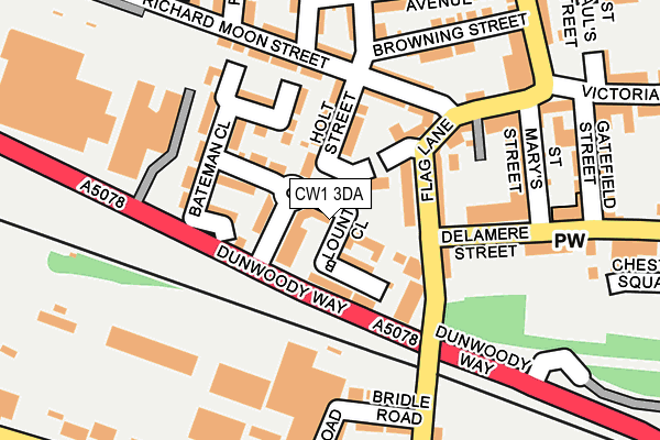 CW1 3DA map - OS OpenMap – Local (Ordnance Survey)