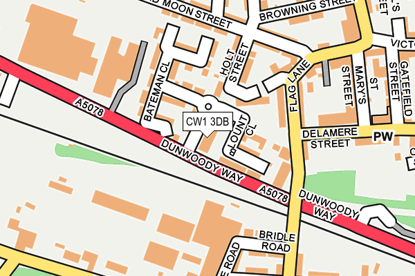 CW1 3DB map - OS OpenMap – Local (Ordnance Survey)
