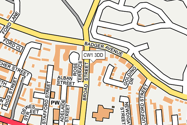 CW1 3DD map - OS OpenMap – Local (Ordnance Survey)
