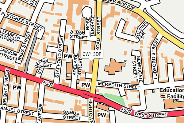 CW1 3DF map - OS OpenMap – Local (Ordnance Survey)