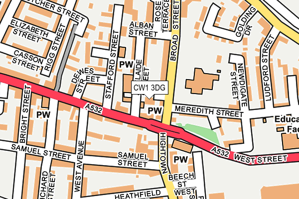 CW1 3DG map - OS OpenMap – Local (Ordnance Survey)