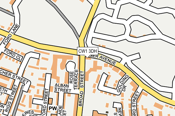 CW1 3DH map - OS OpenMap – Local (Ordnance Survey)