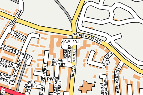 CW1 3DJ map - OS OpenMap – Local (Ordnance Survey)