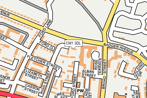 CW1 3DL map - OS OpenMap – Local (Ordnance Survey)