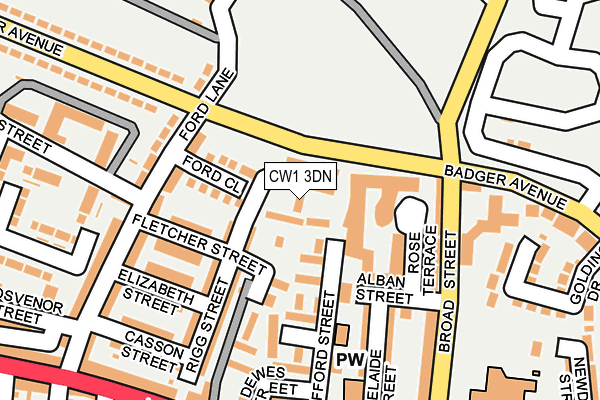 CW1 3DN map - OS OpenMap – Local (Ordnance Survey)