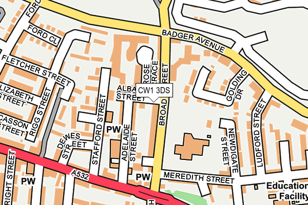 CW1 3DS map - OS OpenMap – Local (Ordnance Survey)