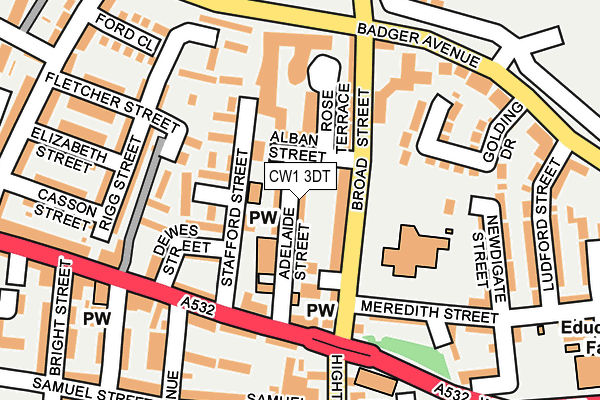 CW1 3DT map - OS OpenMap – Local (Ordnance Survey)