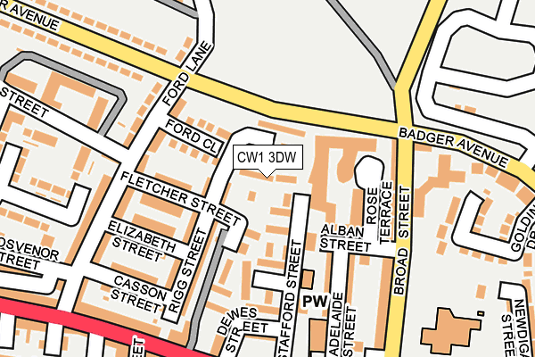 CW1 3DW map - OS OpenMap – Local (Ordnance Survey)
