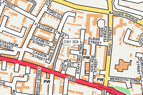 CW1 3DX map - OS OpenMap – Local (Ordnance Survey)