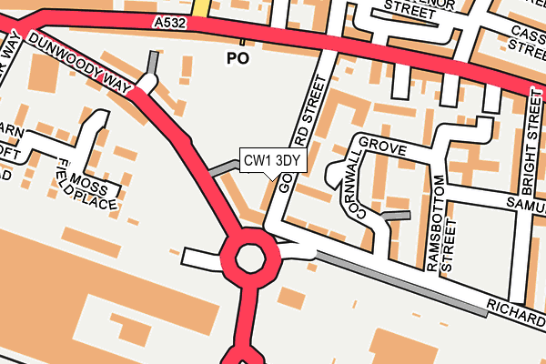 CW1 3DY map - OS OpenMap – Local (Ordnance Survey)