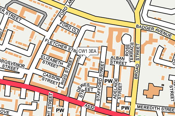 CW1 3EA map - OS OpenMap – Local (Ordnance Survey)